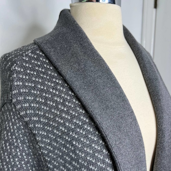 Merona Women's Sweater Button Down Grey/White Long Sleeves Cardigan Size XL - Picture 4 of 16